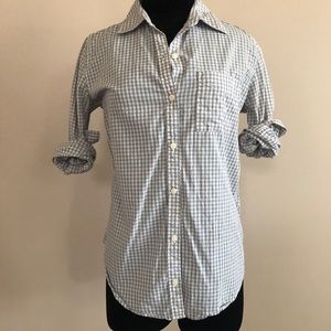 Abercrombie and Fitch AF Classic Gray Check Gingham  Plaid Button Down Shirt